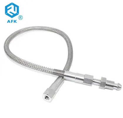 Wysokociśnieniowy elastyczny wąż powietrzny w metalowym oplocie z końcówką 1/4&quot; żeńską lub męską npt